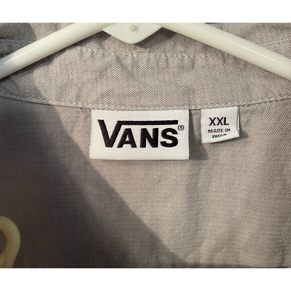 Vans Off The Wall Shirt Men XXL Gray Shirt Sleeve Button Down - Picture 6 of 11
